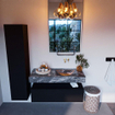 Mondiaz ALAN-DLUX Ensemble de meuble - 110cm - meuble Urban mat - 1 tiroir - Lavabo Cloud Lava suspendu - vasque droite - 0 trous de robinet SW807935
