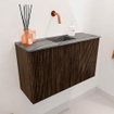 Mondiaz JOYA-DLUX 70cm toiletmeubel - kleur Walnut - Wastafel FAYE positie Midden Zonder kraangat kleur Sombra. SW1424729