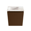 MONDIAZ TURE-DLUX Meuble toilette - 40cm - Rust - EDEN - vasque Frappe - position gauche - sans trou de robinet SW1103007