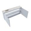 MONDIAZ TURE-DLUX Meuble WC 120 cm Clay. Lavabo EDEN Glace position gauche. Avec 1 trou de robinet. SW1103217