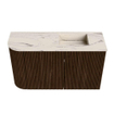 Mondiaz JOYA-DLUX 71.6cm toiletmeubel - ronding links kleur Walnut - Wastafel FAYE positie Rechts 1 kraangat kleur Nata. SW1424508