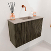 Mondiaz JOYA-DLUX Meuble de salle de bains 60cm - couleur Shadow - Vasque FAYE position Milieu Sans trou de robinet couleur Saba. SW1425110