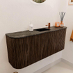 Mondiaz JOYA-DLUX 103.2cm toiletmeubel - ronding links en rechts kleur Walnut - Wastafel FAYE positie Midden 1 kraangat kleur Lava. SW1422530