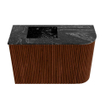 Mondiaz JOYA-DLUX Meuble de toilette 61,6cm - arrondi droite couleur Ruby - Lavabo FAYE position Gauche Sans trou de robinet couleur Lava SW1423639