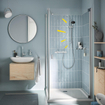 GROHE Precision Feel Ensemble de douche - robinet thermostatique - avec ensemble barre de douche - 60cm - douchette ronde - 3 jets - flexible de douche lisse - chrome SW1028280