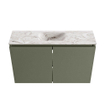 MONDIAZ TURE-DLUX Meuble de toilettes 80 cm Army. EDEN lavabo Glace position centrale. Sans trou de robinet. SW1103170