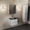 Mondiaz AIVY Ensemble de meuble - 60x45x50cm - 0 trous de robinet - 1 vasque Urban Solid surface - Centre - 2 tiroirs - avec armoire de toilette - MDF Talc SW892388