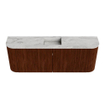 Mondiaz JOYA-DLUX 113.2cm toiletmeubel - ronding links en rechts kleur Ruby - Wastafel FAYE positie Midden Zonder kraangat kleur Glace. SW1423593