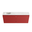 MONDIAZ TURE-DLUX Meuble toilette - 120cm - Fire - EDEN - vasque Ostra - position gauche - sans trou de robinet SW1104826