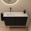 MONDIAZ TURE-DLUX Meuble toilette - 80cm - Urban - EDEN - vasque Opalo - position gauche - sans trou de robinet SW1104162
