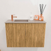 Mondiaz JOYA-DLUX 60cm toiletmeubel - kleur Oak - Wastafel FAYE positie Links 1 kraangat kleur Saba. SW1424161