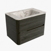 Mondiaz CIRO-DLUX Badkamermeubelset - 70x45x50cm - Solid surface wastafel Frappe - 1 wasbak Midden - 1 kraangat - 2 lades - Shadow SW1532008