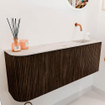 Mondiaz JOYA-DLUX 111.6cm toiletmeubel - ronding links kleur Walnut - Wastafel FAYE positie Rechts Zonder kraangat kleur Nata. SW1424527