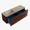 Mondiaz CIRO-DLUX Meuble de salle de bains - 150x45x50cm - plan vasque solid surface Arena - 1 vasque à gauche - sans trous de robinet - 4 tiroirs - Ruby SW1531722