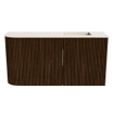Mondiaz JOYA-DLUX 81.6cm toiletmeubel - ronding links kleur Walnut - Wastafel FAYE positie Rechts Zonder kraangat kleur Meli. SW1424446