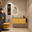 MONDIAZ TURE-DLUX meuble WC 120 cm Ocher. Lavabo EDEN Lava position gauche. Avec 1 trou de robinet. SW1103911