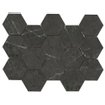 Terravito Jorina carreau mural et de sol - 15x17cm - 9mm - hexagone - aspect marbre - noir mat SW720572