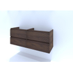 HR Badmeubelen Infinity Meuble sous lavabo avec façade 3D - 4 tiroirs - sans poignée avec bande de prise de couleur meuble - 140 x 55 x 45 cm - chêne foncé SW911100
