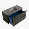 Mondiaz CIRO-DLUX Badkamermeubelset - 100x45x50cm - Solid surface wastafel Oza - 1 wasbak Midden - 1 kraangat - 2 lades - Shadow SW1532620