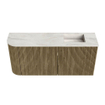 Mondiaz JOYA-DLUX Meuble de toilette 91,6cm - arrondi gauche couleur Dusk - Lavabo FAYE position Droite Sans trou de robinet couleur Ostra SW1423421