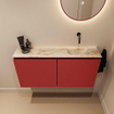 MONDIAZ TURE-DLUX Meuble toilette - 100cm - Fire - EDEN - vasque Frappe - position droite - sans trou de robinet SW1102834