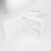 Mondiaz Fowy Meuble WC - 50x50x23cm - talc mat - 1 trou de robinet - lavabo à gauche - 1 porte - solid surface - plan MDF - lavabo : blanc SW760817