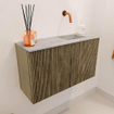 Mondiaz JOYA-DLUX 70cm meuble de salle de bains - couleur Dusk - Vasque FAYE position Droite Sans trou de robinet couleur Glace. SW1423140