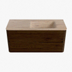 Mondiaz CIRO-DLUX Badkamermeubelset - 110x45x50cm - Solid surface wastafel Saba - 1 wasbak Rechts - zonder kraangaten - 2 lades - Walnut SW1530669