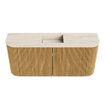 Mondiaz JOYA-DLUX 93.2cm toiletmeubel - ronding links en rechts kleur Oak - Wastafel FAYE positie Midden 1 kraangat kleur Meli. SW1423980