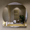 Mondiaz SPOT Miroir de salle de bain - rond 110cm - plan de miroir - couleur Oro SW1235670