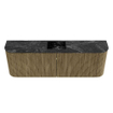 Mondiaz JOYA-DLUX Meuble de salle de bains 123,2cm - arrondi gauche et droite couleur Dusk - Vasque FAYE position Milieu 1 trou de robinet couleur Lava SW1423278