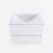 MONDIAZ VICA meuble sous lavabo 60cm Talc 2 tiroirs. Lavabo CLOUD central sans trou de robinet, couleur Talc. SW1381807
