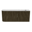 Mondiaz JOYA-DLUX Meuble de salle de bains 101,6cm - arrondi gauche couleur Shadow - Vasque FAYE position Droite 1 trou de robinet couleur Glace SW1422787