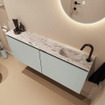 MONDIAZ TURE-DLUX meuble WC 120 cm Greey. Lavabo EDEN Glace position droite. Avec 1 trou de robinet. SW1103286