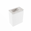 MONDIAZ TURE-DLUX 40cm toiletmeubel Talc. EDEN wastafel Glace positie links. Met 1 kraangat. SW1103081