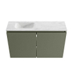 MONDIAZ TURE-DLUX Meuble WC 80cm Army. Lavabo EDEN Opalo position gauche. Sans trou de robinet. SW1104215