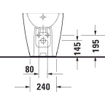Duravit D-neo staand bidet 58x37x40cm m/overloop wit SW640543