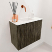 Mondiaz JOYA 50cm meuble de toilette - couleur Shadow - Vasque FAYE position Milieu Sans trou de robinet couleur Talc SW1421389