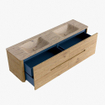Mondiaz CIRO-DLUX Ensemble de meubles de salle de bains - 170x45x50cm - lavabo solid surface Arena - 2 vasques double - sans trous de robinet - 4 tiroirs - Chêne SW1531360