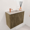 Mondiaz JOYA-DLUX 50cm toiletmeubel - kleur Dusk - Wastafel FAYE positie Links 1 kraangat kleur Opalo. SW1423300