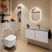 MONDIAZ TURE-DLUX Meuble toilette - 100cm - Cale - EDEN - vasque Glace - position centrale - 1 trou de robinet SW1103181