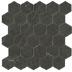 Cifre Ceramica wand- en vloertegel - 15x17cm - 9mm - Zeshoek - Marmerlook - Zwart mat SW720572