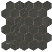 Terravito Jorina carreau mural et de sol - 15x17cm - 9mm - hexagone - aspect marbre - noir mat SW720572