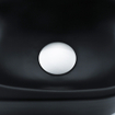 QeramiQ Fuente Ensemble de Lavabo - 40x21.5x12cm - lisse - demi-rond - céramique - ensemble de robinet en acier inoxydable brossé - bouchon de vidange - siphon abaissé - noir mat SW1233100
