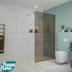 FugaFlow Eccelente Vetro inloopdouche badkamer - 110x200cm - rookglas - wandarm - geborsteld messing SW1124517