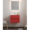 Mondiaz VICA Ensemble de meuble de salle de bain - 60cm - meuble sous-vasque fire - 2 tiroirs - lavabo cloud milieu - 1 trou de robinet - miroir LED - version XL 60cm haut SW1098003