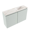 MONDIAZ TURE-DLUX Meuble toilette - 80cm - Greey - EDEN - vasque Frappe - position droite - sans trou de robinet SW1102778