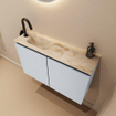 MONDIAZ TURE-DLUX Meuble toilette - 80cm - Clay - EDEN - vasque Frappe - position gauche - 1 trou de robinet SW1102732