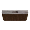 Mondiaz JOYA-DLUX 113.2cm toiletmeubel - ronding links en rechts kleur Walnut - Wastafel FAYE positie Midden Zonder kraangat kleur Oza. SW1424617