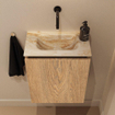 MONDIAZ TURE-DLUX Meuble toilette - 40cm - Washed Oak - EDEN - vasque Frappe - position centrale - sans trou de robinet SW1103057